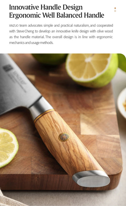 XINZUO Damastmesser-Set – 73 Lagen Präzision mit Olivenholz-Finish