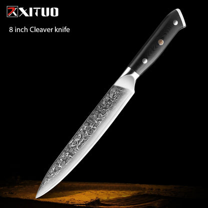 XITUO Damastmesser-Set – Japanischer Stahl trifft auf BBQ-Power