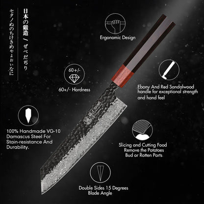 F-Young Japanisches Damast-Kochmesser – Präzision aus Stahl. Design aus Japan.