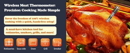 Kabelloses Bluetooth Fleischthermometer – Digital mit Dual-Sonde & App-Steuerung