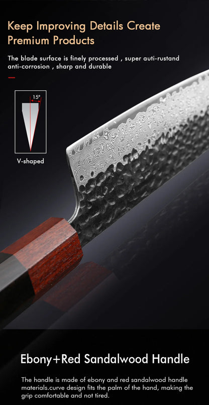 F-Young Japanisches Damast-Kochmesser – Präzision aus Stahl. Design aus Japan.