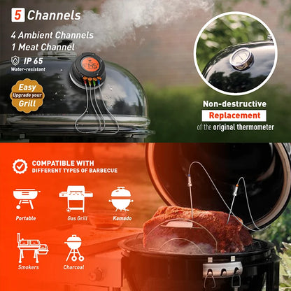 Bluetooth Grillthermometer mit Hochtemperatur-Sensor – Digital für Grill, Ofen & BBQ bis 500 °C