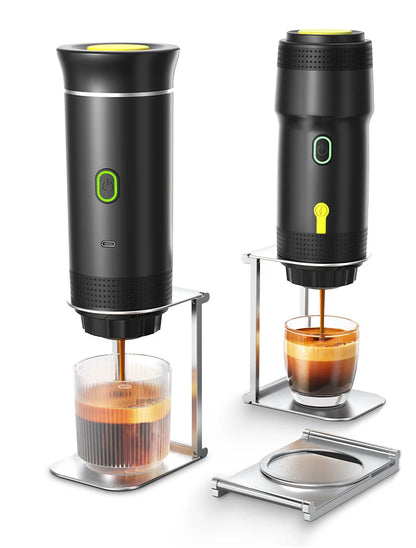 3‑in‑1 Reisekaffeemaschine inkl. Stand– Kabellos, elektrisch & tragbar für Auto, Camping & Zuhause