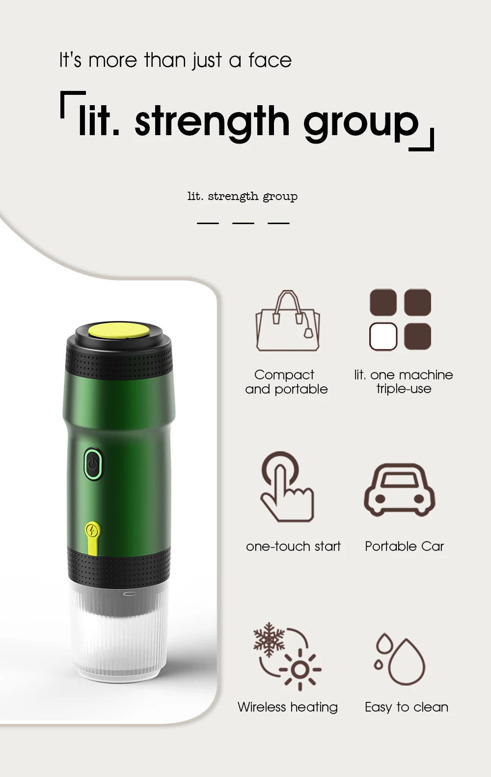 FOOMBTHE Elektrische Tragbare Kaffeemaschine – 3-in-1 Espresso-Genuss für Auto, Reisen & Zuhause