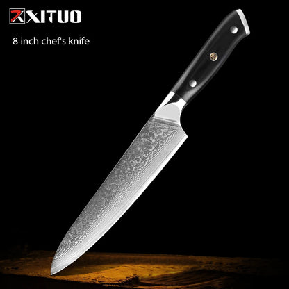 XITUO Damastmesser-Set – Japanischer Stahl trifft auf BBQ-Power