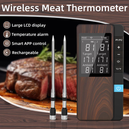 Kabelloses Bluetooth Fleischthermometer – Digital mit Dual-Sonde & App-Steuerung