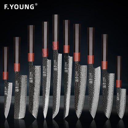 F-Young Japanisches Damast-Kochmesser – Präzision aus Stahl. Design aus Japan.