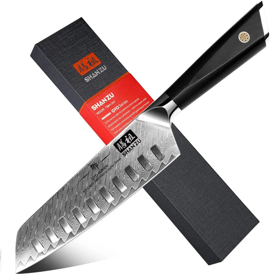 SHAN ZU 7″ Santoku Messer – 67‑Lagen Damast & Glasfaser‑Griff