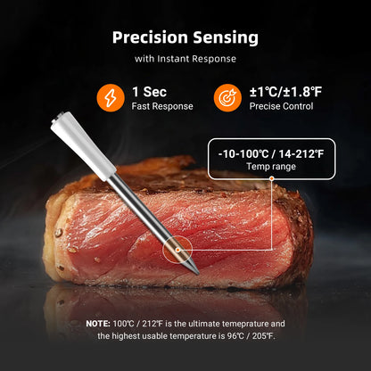 Inkbird INT-11B Mini Fleischthermometer – Bluetooth, 1s-Reaktion & LED-Anzeige für Grill & Küche