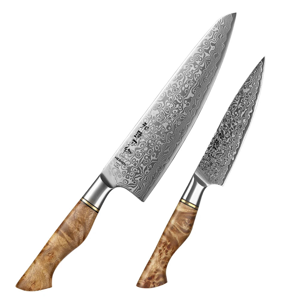 HEZHEN Damastmesser-Set – Scharfe Eleganz trifft auf Profi-Performance