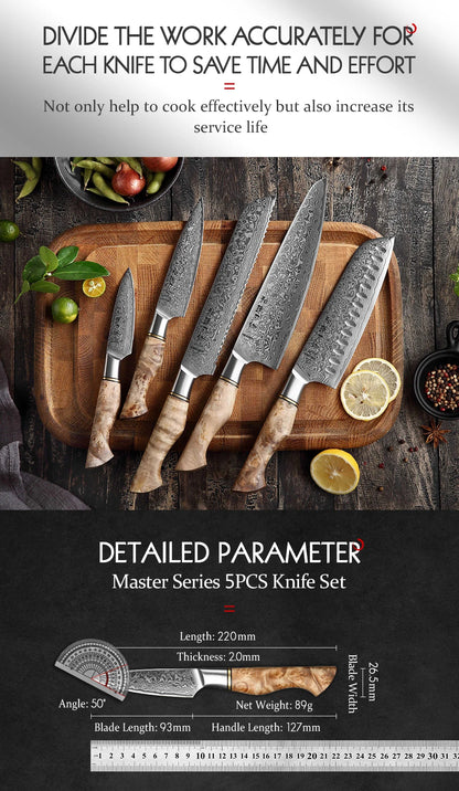HEZHEN Damastmesser-Set – Scharfe Eleganz trifft auf Profi-Performance