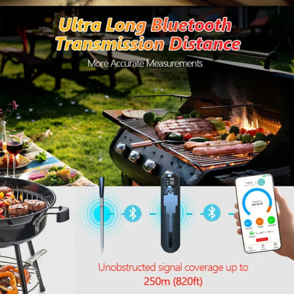 WLAN Lebensmittelthermometer mit Keramiksonde – Digital, wasserdicht & drahtlos für Grill & Ofen