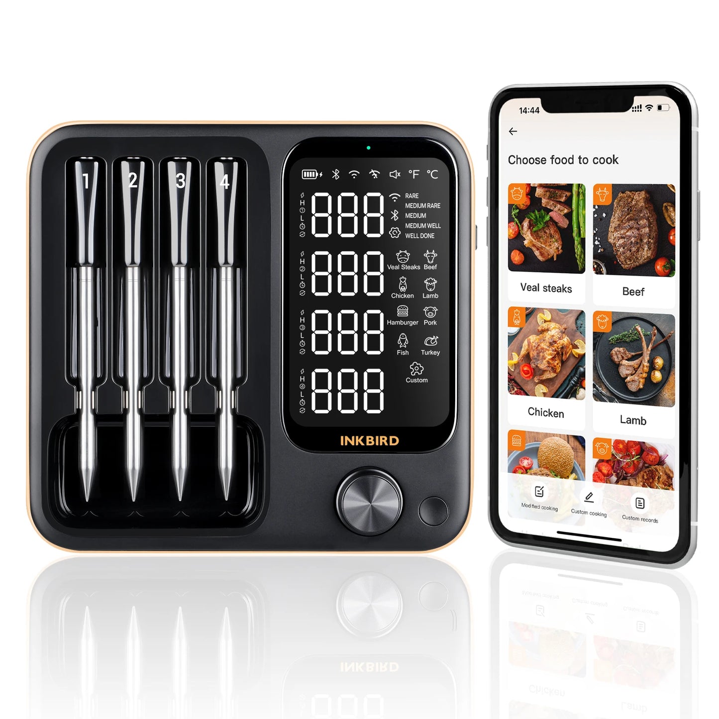 Inkbird Kabelloses Fleischthermometer – Wasserdicht & Digital für Grill, Ofen & Rotisserie