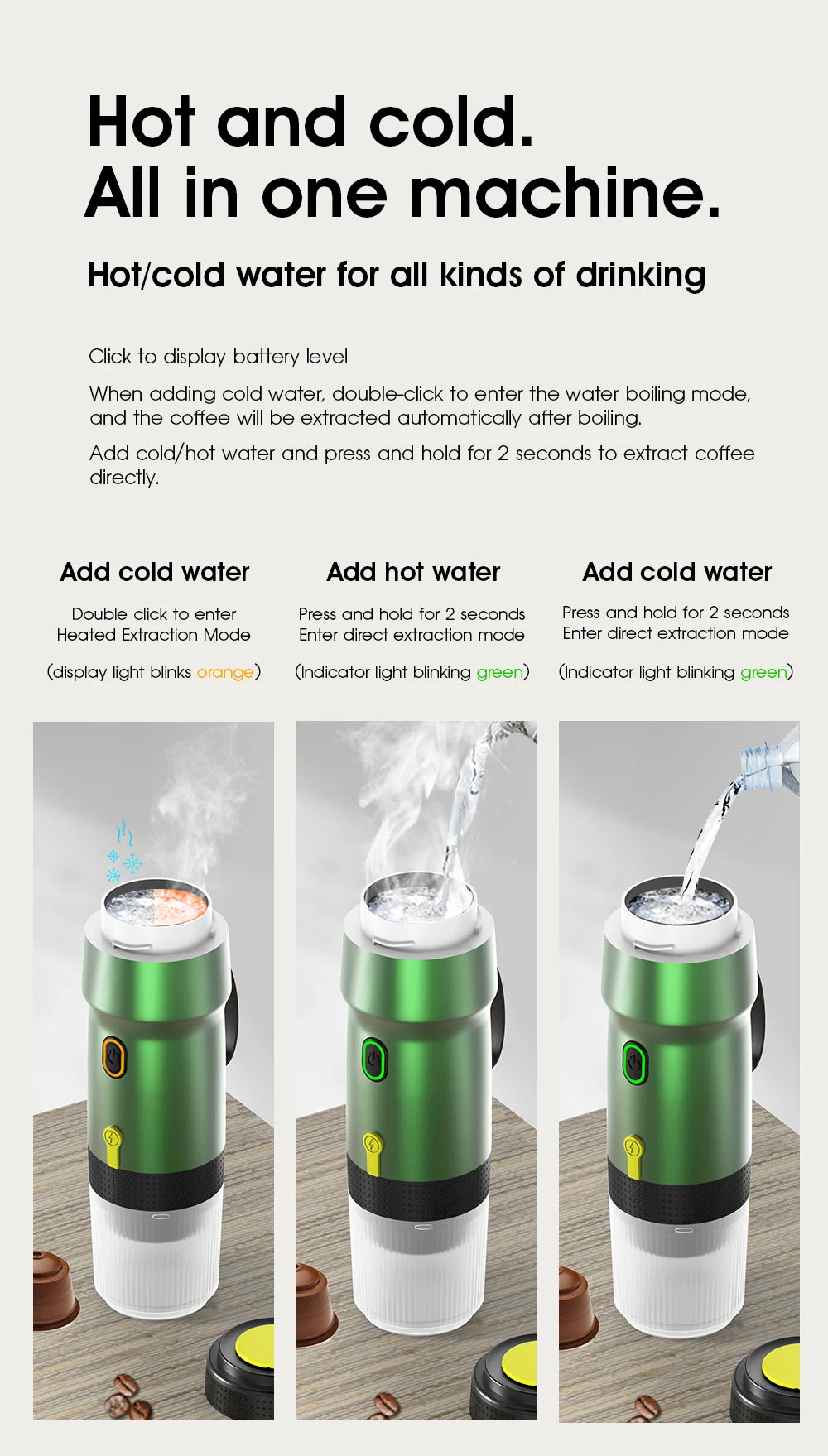 FOOMBTHE Elektrische Tragbare Kaffeemaschine – 3-in-1 Espresso-Genuss für Auto, Reisen & Zuhause