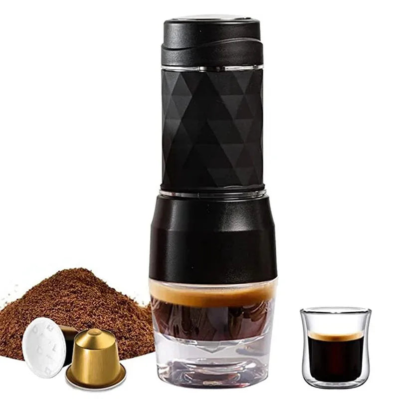 CAFELFFE 3-in-1 Tragbare Kaffeemaschine – Heiß & Kalt Espresso-Genuss für Abenteuer unterwegs