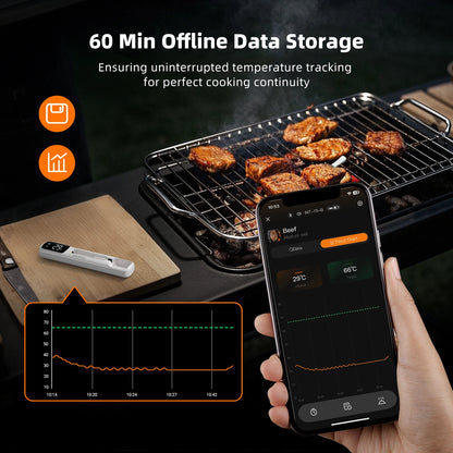 Inkbird INT-11B Mini Fleischthermometer – Bluetooth, 1s-Reaktion & LED-Anzeige für Grill & Küche