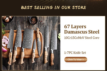 HEZHEN 8,5″ Brotmesser – 73‑lagiger Damast & Pulverstahlkern