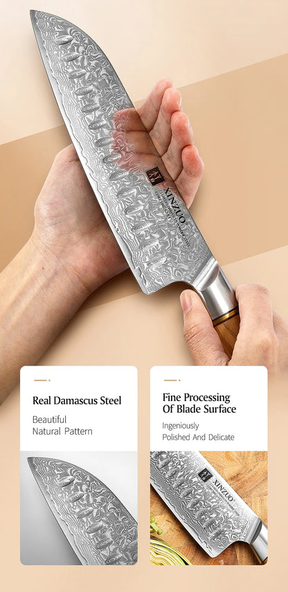 XINZUO Damastmesser-Set – 73 Lagen Präzision mit Olivenholz-Finish
