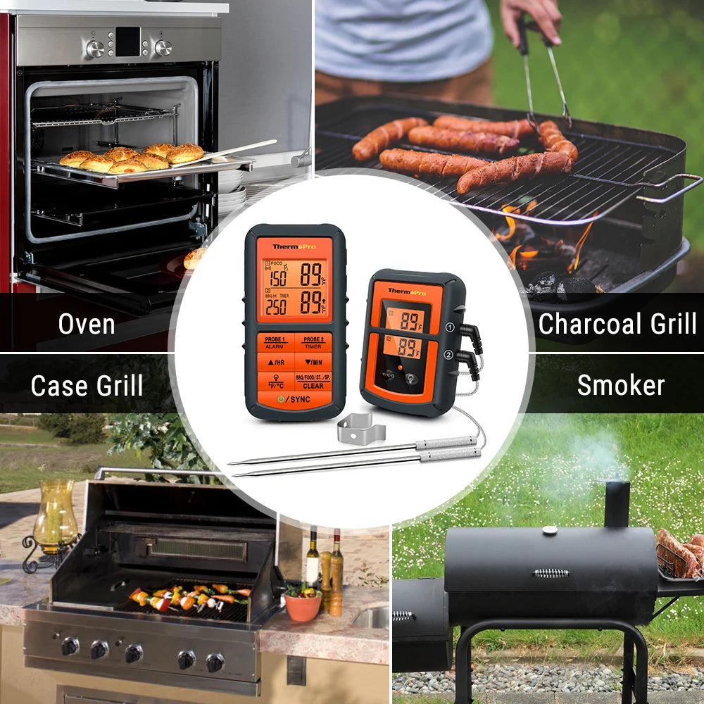 ThermoPro TP08C Funk-Grillthermometer – Präzision auf 150 m Reichweite für BBQ & Küche