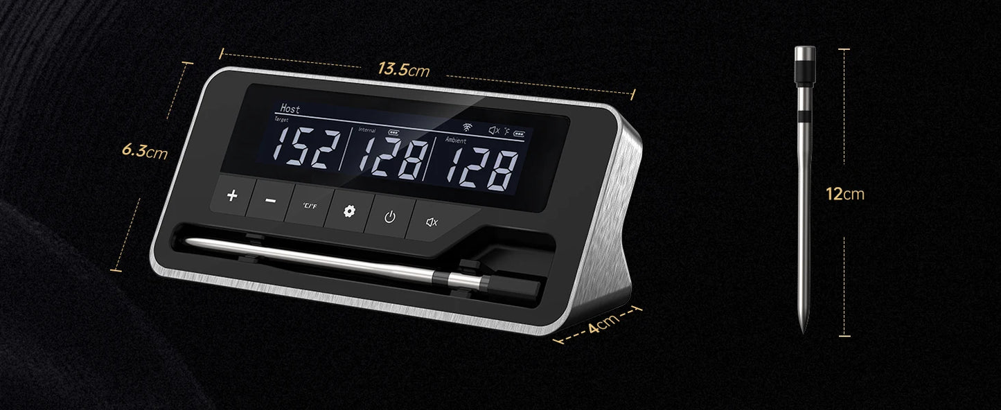 Kabelloses Fleischthermometer mit Bluetooth – Digitale Sonde & App-Steuerung für BBQ, Ofen & Smoker