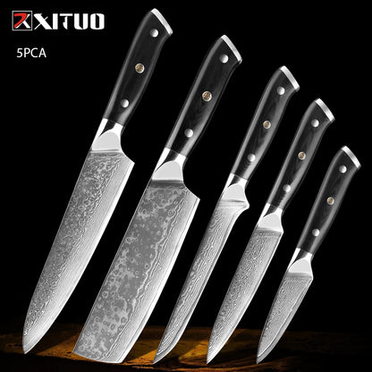 XITUO Damastmesser-Set – Japanischer Stahl trifft auf BBQ-Power