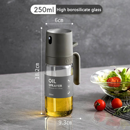 Ölsprühflasche 250 ml – Hochwertiger Ölspender aus Borosilikatglas für gesundes Kochen & Grillen