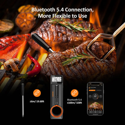 Inkbird Kabelloses Grillthermometer – Bluetooth-Fleischthermometer mit ultraschneller 1s-Reaktion