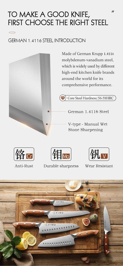 HEZHEN Küchenmesser-Set – Klassisch, kraftvoll, kompromisslos