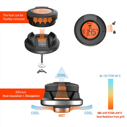 Bluetooth Grillthermometer mit Hochtemperatur-Sensor – Digital für Grill, Ofen & BBQ bis 500 °C