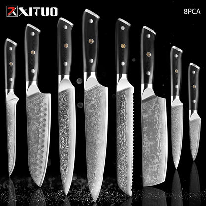 XITUO Damastmesser-Set – Japanischer Stahl trifft auf BBQ-Power