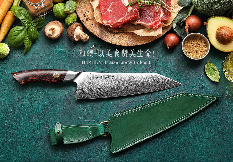 HEZHEN 8,3″ Chef’s Kiss Damaskus‑Kochmesser – 73‑Lagen Präzision