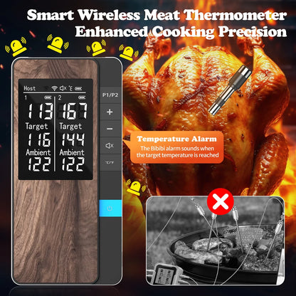 Kabelloses Bluetooth Fleischthermometer – Digital mit Dual-Sonde & App-Steuerung