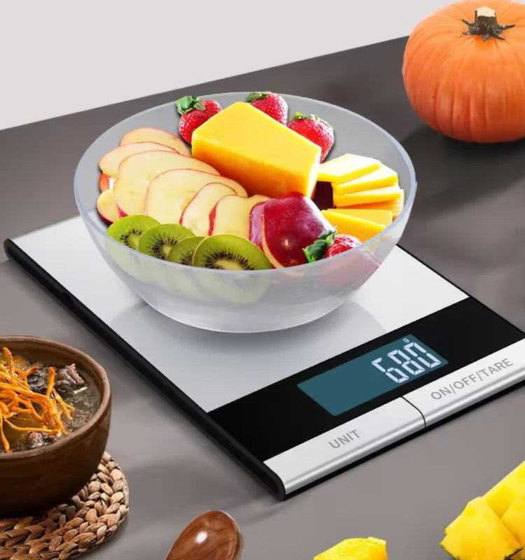 Lebensmittelwaage 22 lb (10 kg) – Digital, wiederaufladbar & Edelstahl 304