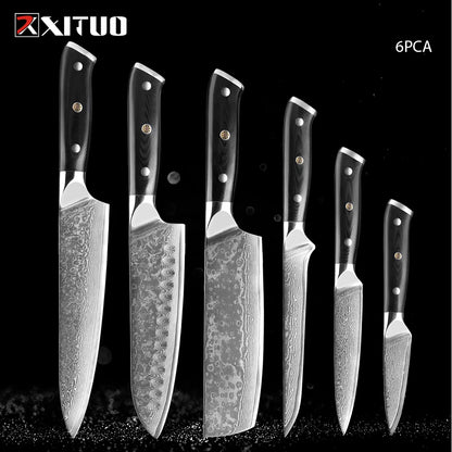 XITUO Damastmesser-Set – Japanischer Stahl trifft auf BBQ-Power