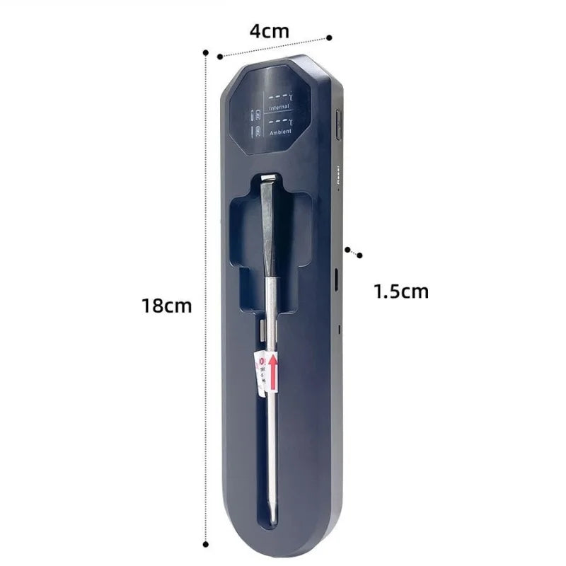 WLAN Lebensmittelthermometer mit Keramiksonde – Digital, wasserdicht & drahtlos für Grill & Ofen